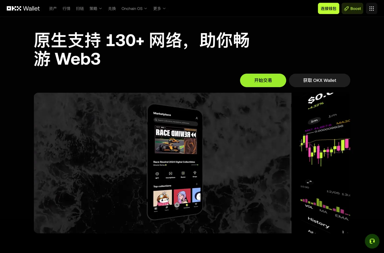 欧易 Web3 钱包官网首页:支持 130 多个网络